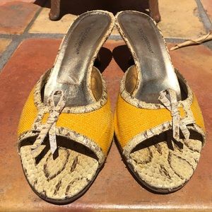 Dolce & Gabbana Slip On Snakeskin Shoes Yellow Size 7